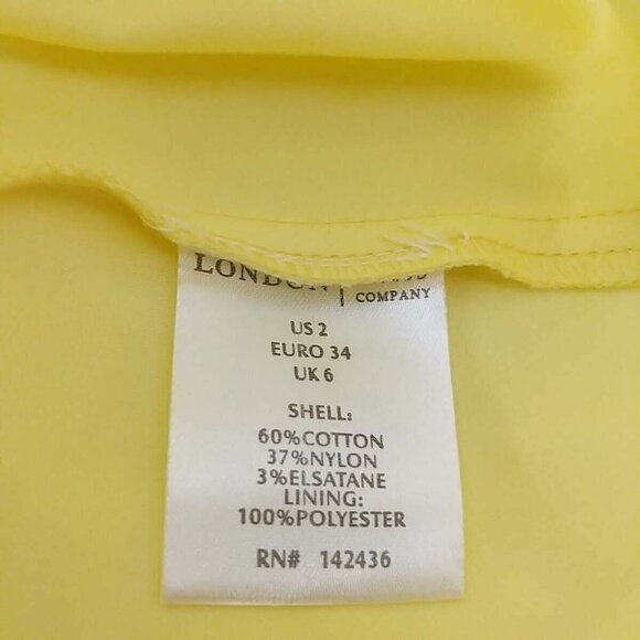 London Dress Company Yellow White Floral Sheath Dress Size 2 - Picture 5 of 6